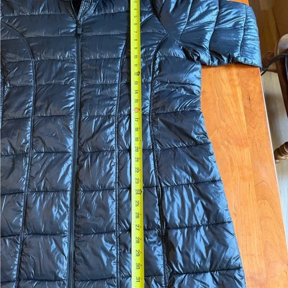 Aventura Women’s Black Long Puffer Coat XXL Hooded Lightweight Quilted Jacket - Picture 6 of 12
